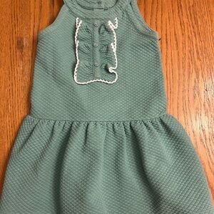 Janie and Jack Sage Green Quilted Collar Knit Dress